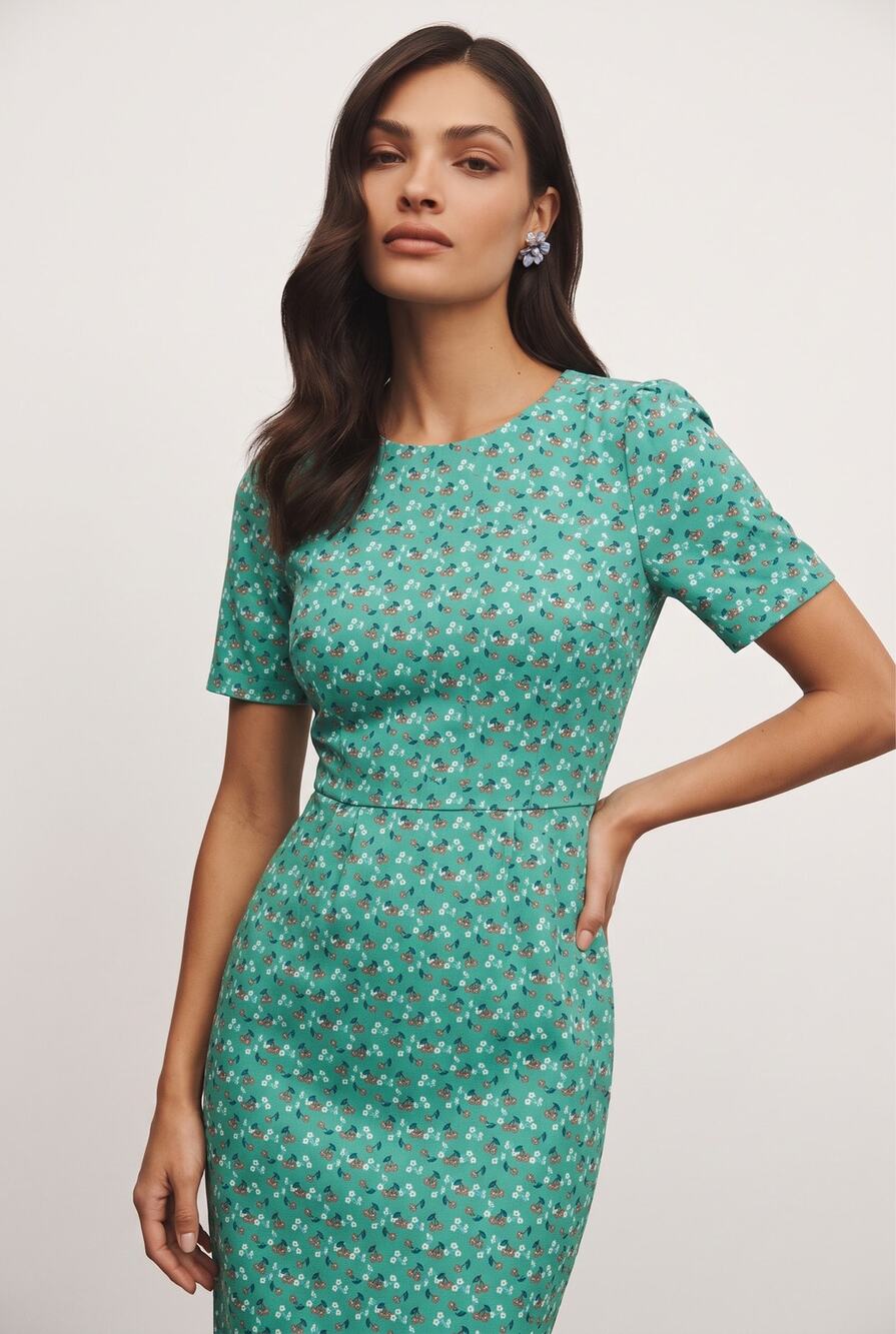 Sugarhill pinup 50s vintage style Print Sheath Modcloth UK 10 US 4
